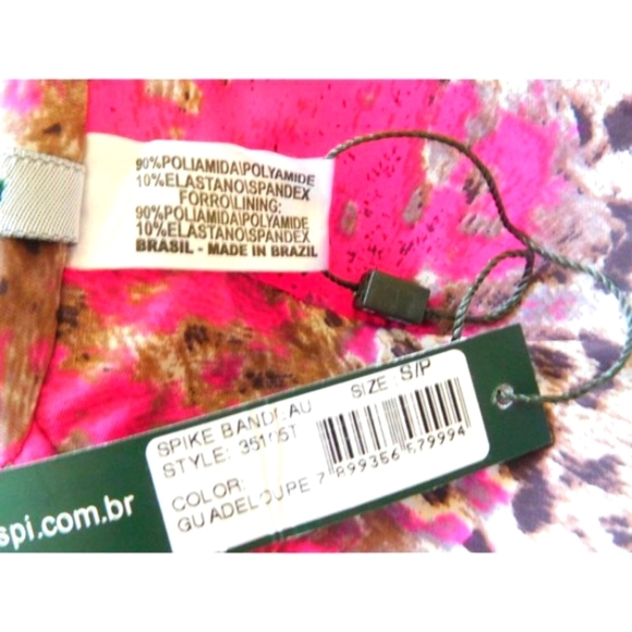 Despi Bikini Top Pink Guadaloupe Small  New MenWomenStyles Animal Print Women - Picture 4 of 4